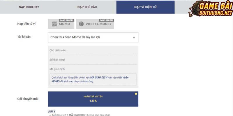 Hướng dẫn nạp ví điện tử từ A-Z