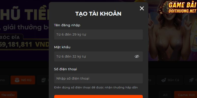 Thao tác đăng ký ID mới tại SV88