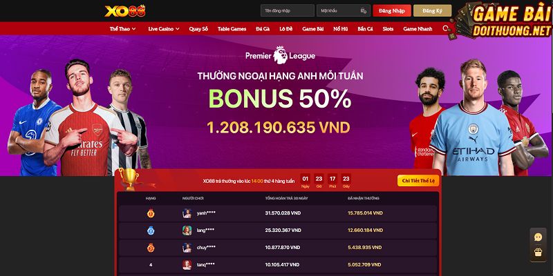 Hoàn đến 50% cho bóng thủ cược thua Ngoại hạng Anh