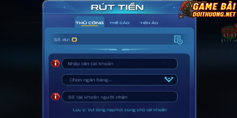 Hướng dẫn nạp rút tiền nhanh chóng tại Win79