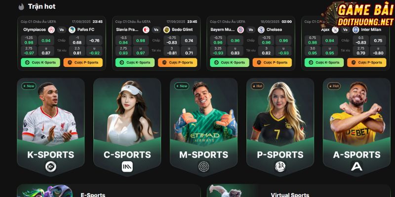 Sảnh cược thể thao với nhiều bộ môn hấp dẫn