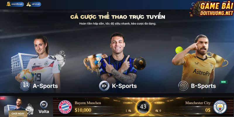 Sảnh thể thao có hơn 50 bộ môn được cập nhật liên tục