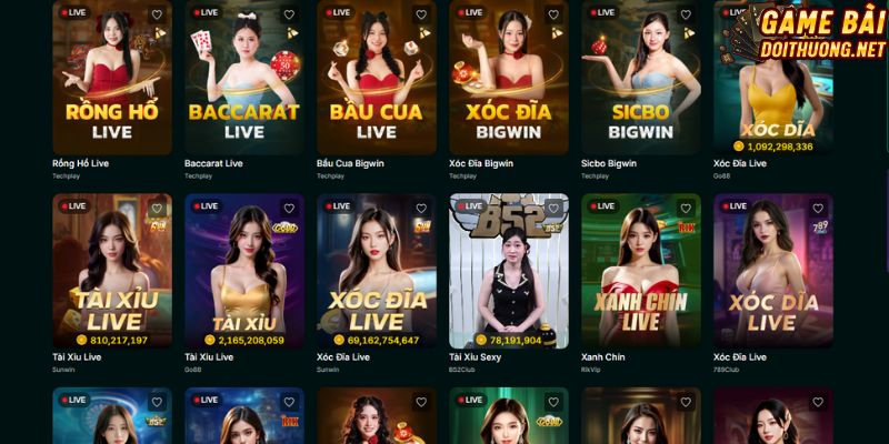 Sảnh Live Casino luôn hấp dẫn đông đảo người chơi